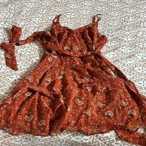 Trixxi Floral Mini Dress in Orange